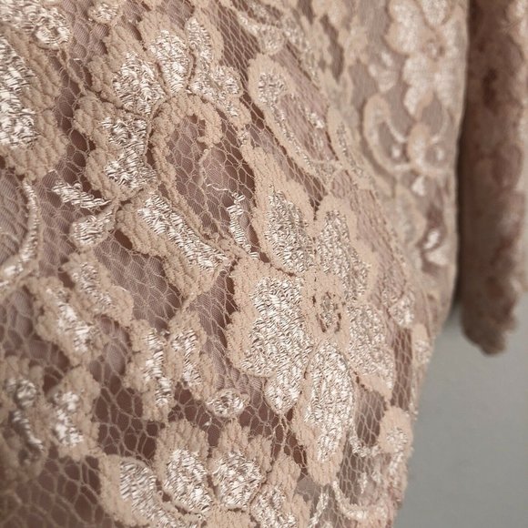 Michael Stars Lace Overlay Full Zip Top Pink Large - Picture 8 of 10